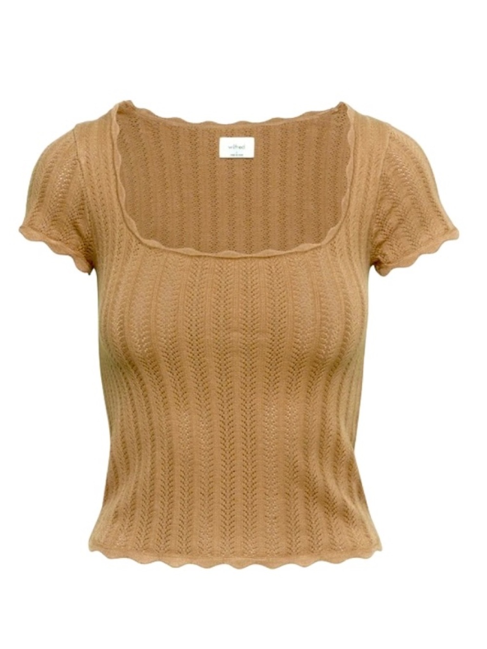 Aritzia Wilfred Parcel Scallop-Edge Knit Top - S, Saville
